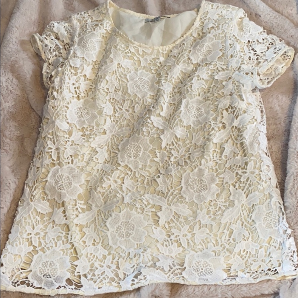 Madewell lace floral top size XS